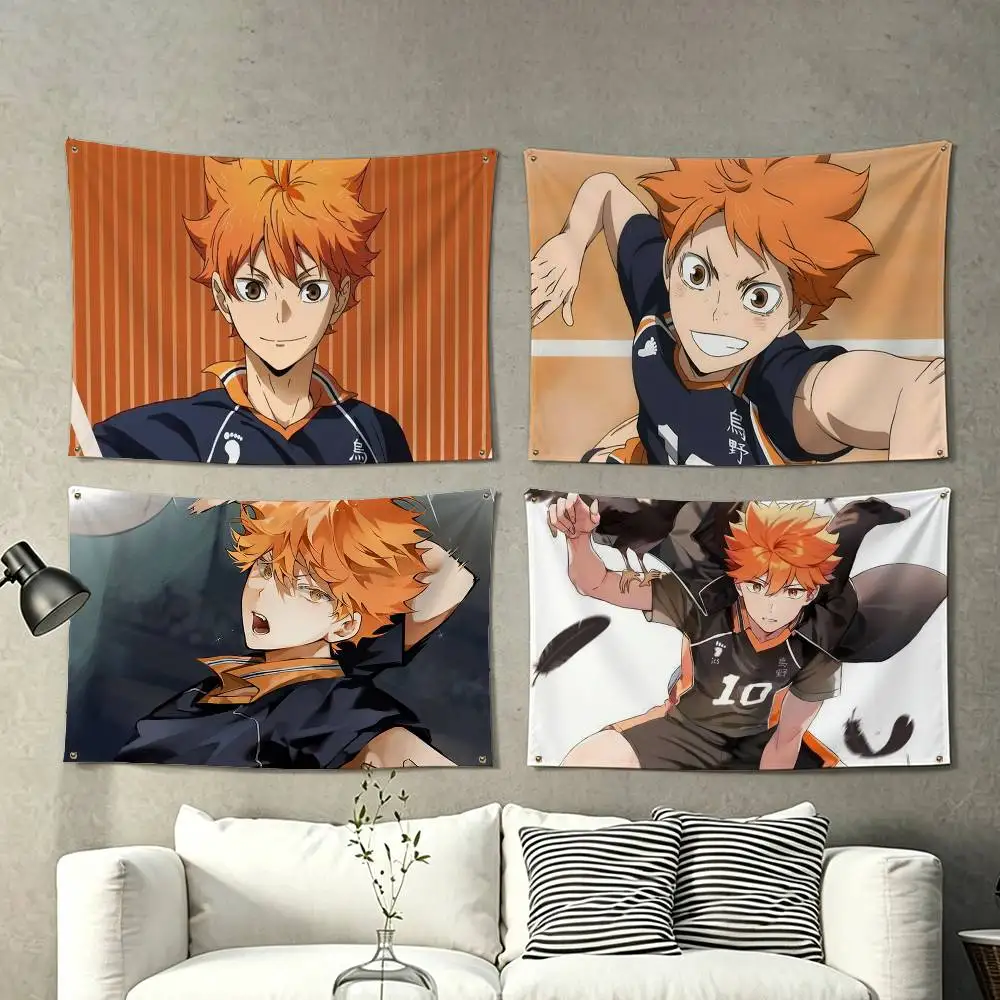 Hinata Shoyo Volleyball  Flags for Bedrooms Home Decor Items Outdoor Decors Garage Decoration Flaga