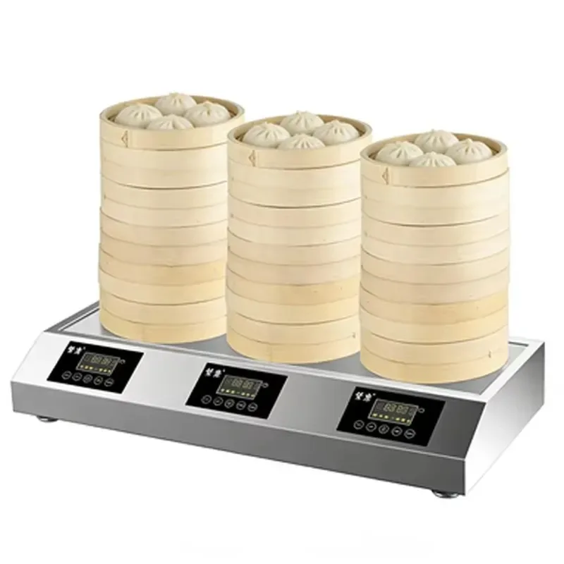 Commercial Electric Steamer Stainless Steel 3 Control Design for Steamed Buns Cooking Equipment