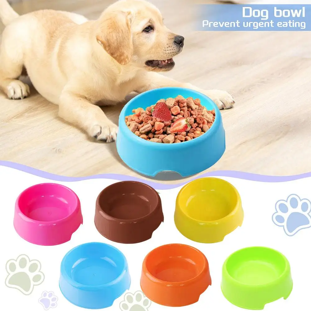 Cute Multi-purpose Candy Color Plastic Dog Bowls Feeding Feeder Water Puppy Bowls Dog Pet Feeding Supplies Food Z4r7