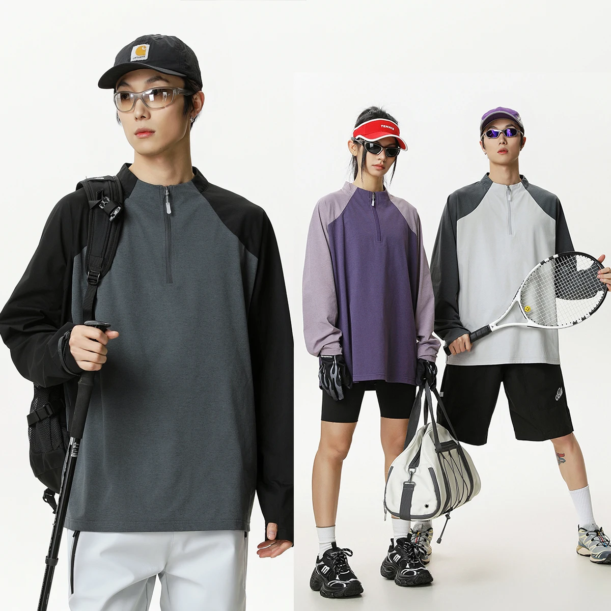Camiseta de Manga Longa de Secagem Rápida para Atividades ao Ar Livre, Moda Casual para Homens e Mulheres, Camisetas de Esporte para Casais