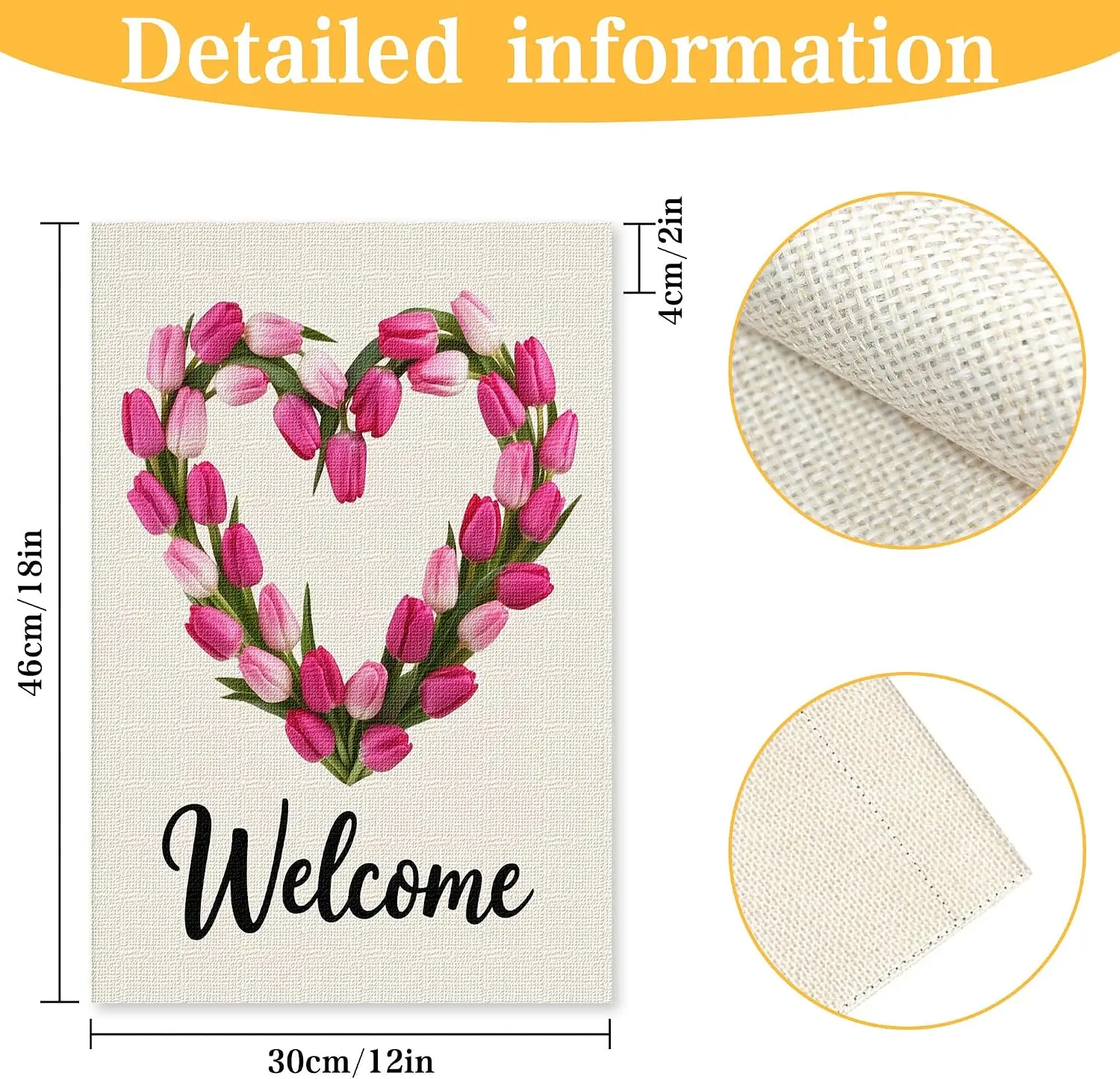 Flower Garden Flag for Outside, Vertical Double Sided Burlap Welcome Garden Small Yard Flag Home for Decor, Holiday House Se xxl