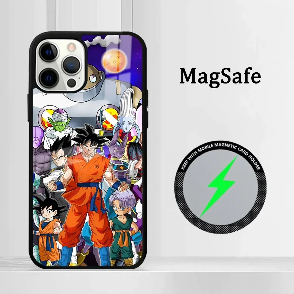 Anime D-Dragon Balls Goku Phone Case For iPhone 15 14 13 12 11 Pro Max Plus Mini Mirror Magnetic  Wireless Charging