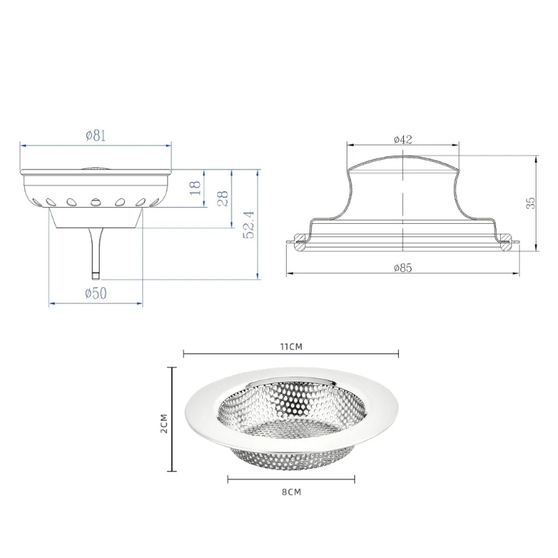 Comodo tappo per lo smaltimento dei rifiuti/filtro/elegante copertura per lavello Soluzione antiodore Drosphip
