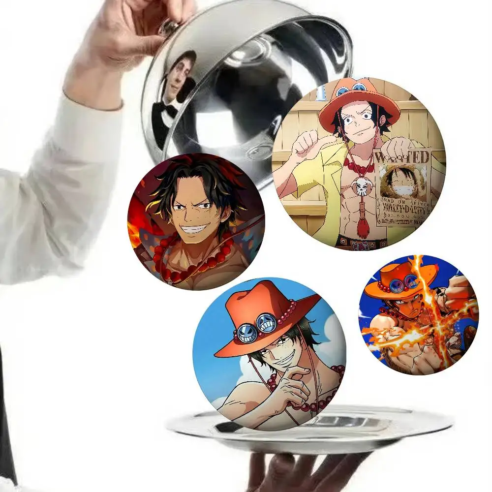 One Piece Portgas D. Ace Badges Round Brooch Cute Cartoon Idol Cosplay Badges DIY Backpack Clothing Jewelry Pins