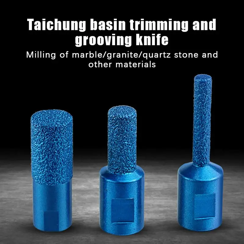 1/3Pcs Vaccum Brazed Milling Cutter Core Drill Bit Ceramic Tile Marble Stone Slotting Angle Grinder Parts 6 10 15mm
