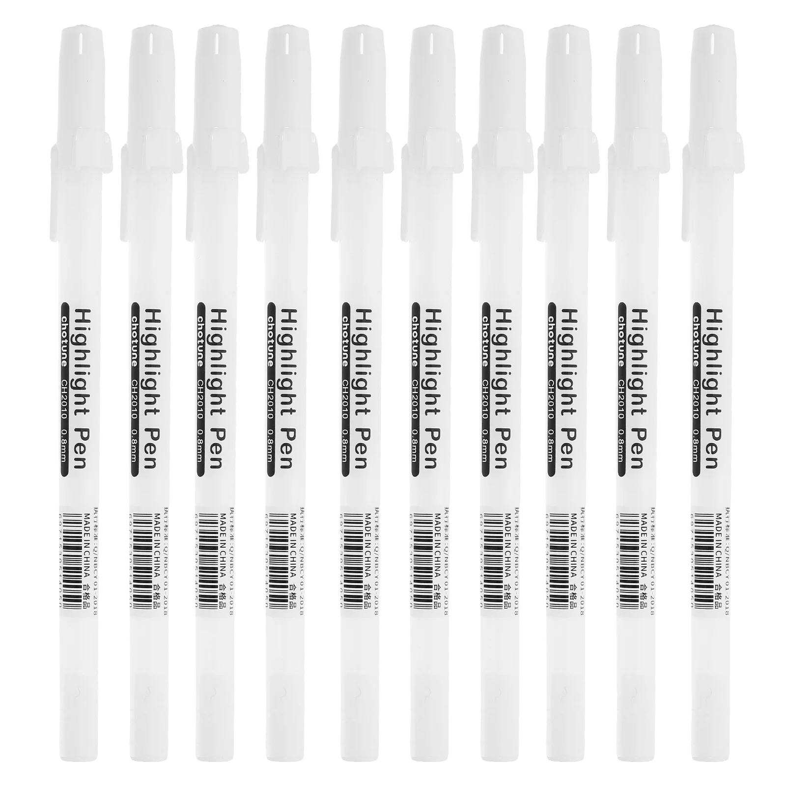 10 قطعة علامات بيضاء للورق الأسود أقلام رسم ذات طرف رفيع للكتابة السلسة للفنانين كحل كرت هدية بألوان معدنية