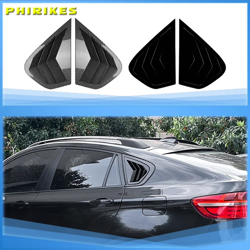 Car Side Window Louver Cover Rear Air Vent Window Louvers Blinds Cover Fit For BMW X6 E71 E72 2008-2014 Body kit