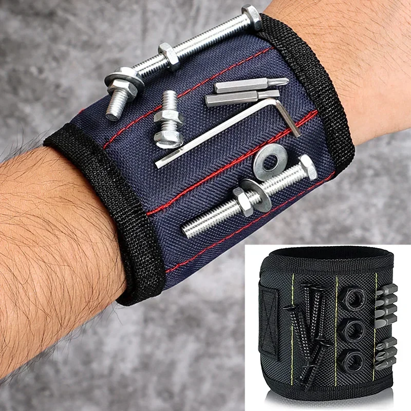 

Cool Gadgets for Magnetic Wristband for Holding Screws,Nails，Drilling Bits,Wrist Tool Holder Belts with Strong Magnets , wome