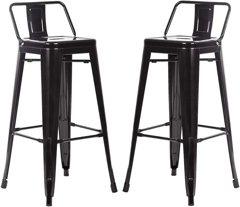 

Metal Stool Height Adjustable 30 Inches Stackable Barstools Low Backrest Kitchen Chairs Patio Chairs Dining Stool Tolix Style