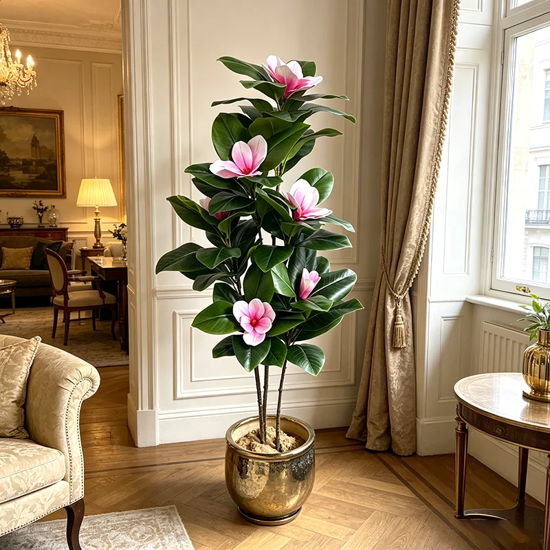 Arvore-artificial-de-magnolia-de-2-49-pes-com-flores-rosas-planta-falsa-realista-de-magnolia-folhagem-artificial-para-decoracao-de-casa-quarto-escritorio-e-loja
