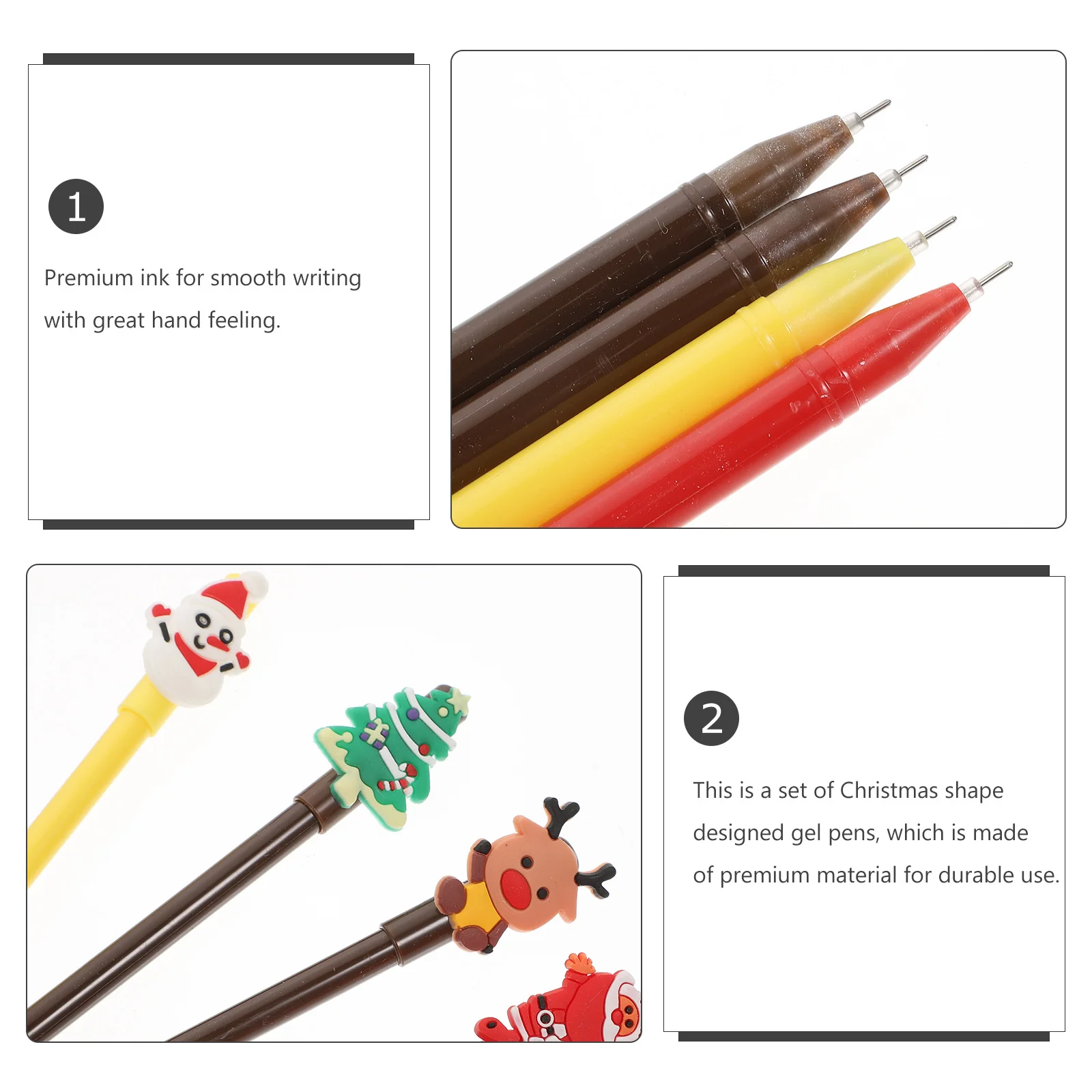 

16 шт., рождественские гелевые ручки, изысканный дизайн для плавного письма, школьные канцелярские принадлежности, офисные аксессуары для учебы, подарок