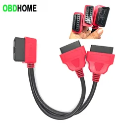 OBD2 16pin Male To 2 Female OBD Adapter Extension Cable Extend Connector for 12V Auto Car Scanner 16 Pin Core 2in1 Y Splitter