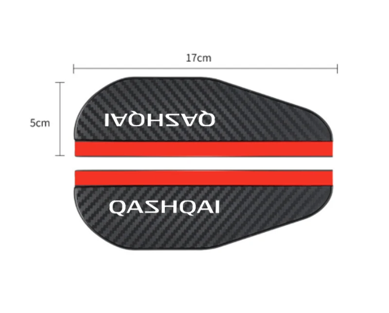 Espejo retrovisor de fibra de carbono para coche, pegatina de cejas de lluvia para Nissan Qashqai J10 J11, 2 piezas