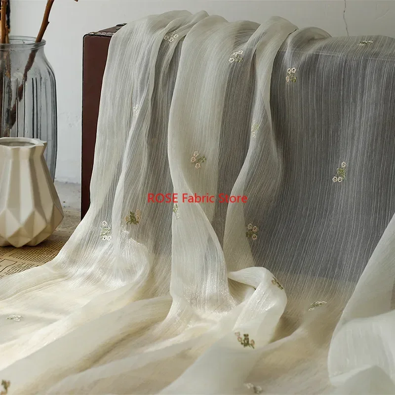 

Flower Embroidery Chiffon Fabric Small Floral Tulle Chiffon For Spring Dress, Cupcake dress, Party, Lace Top, Bridal Supply