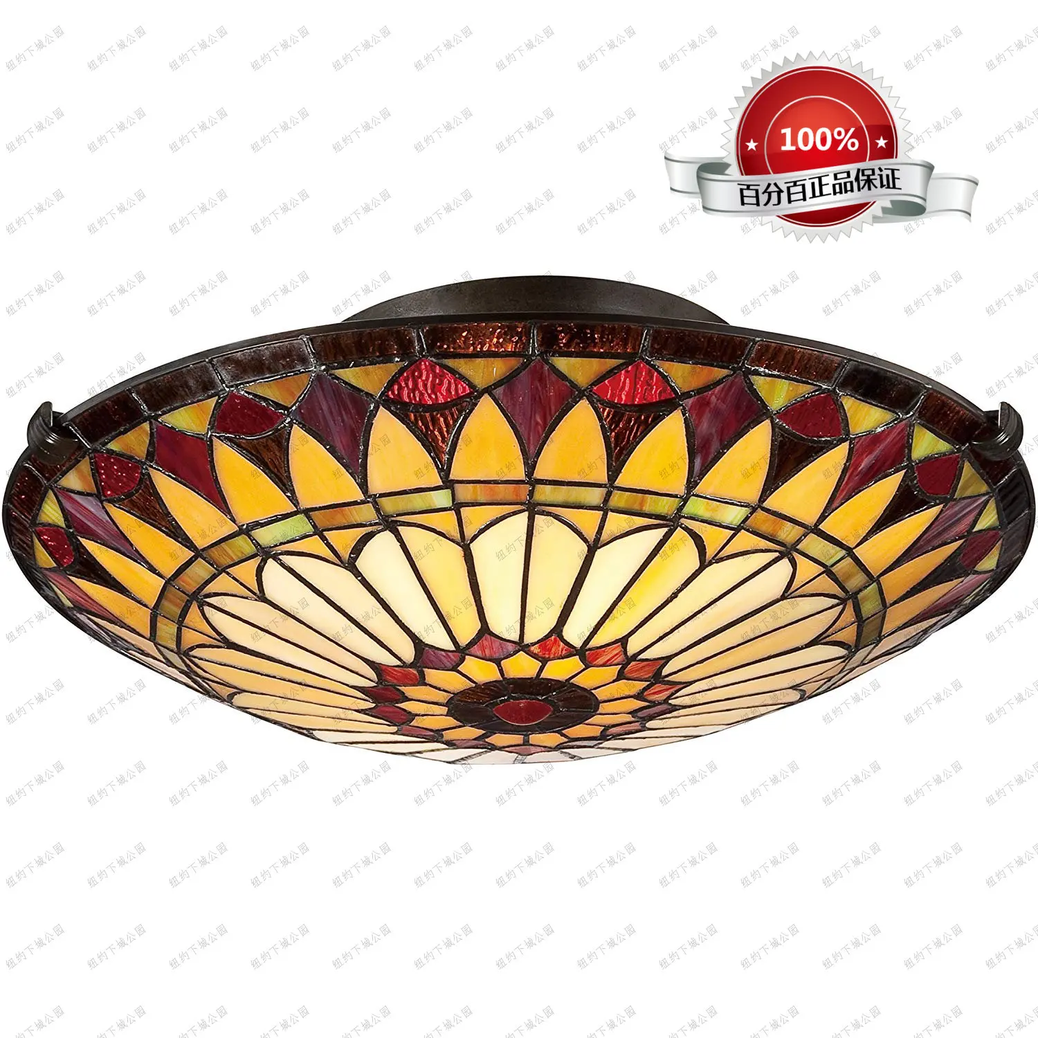 

New york Xiacheng Park imported traditional American ceiling lamp with mosaic of Sun God glass.