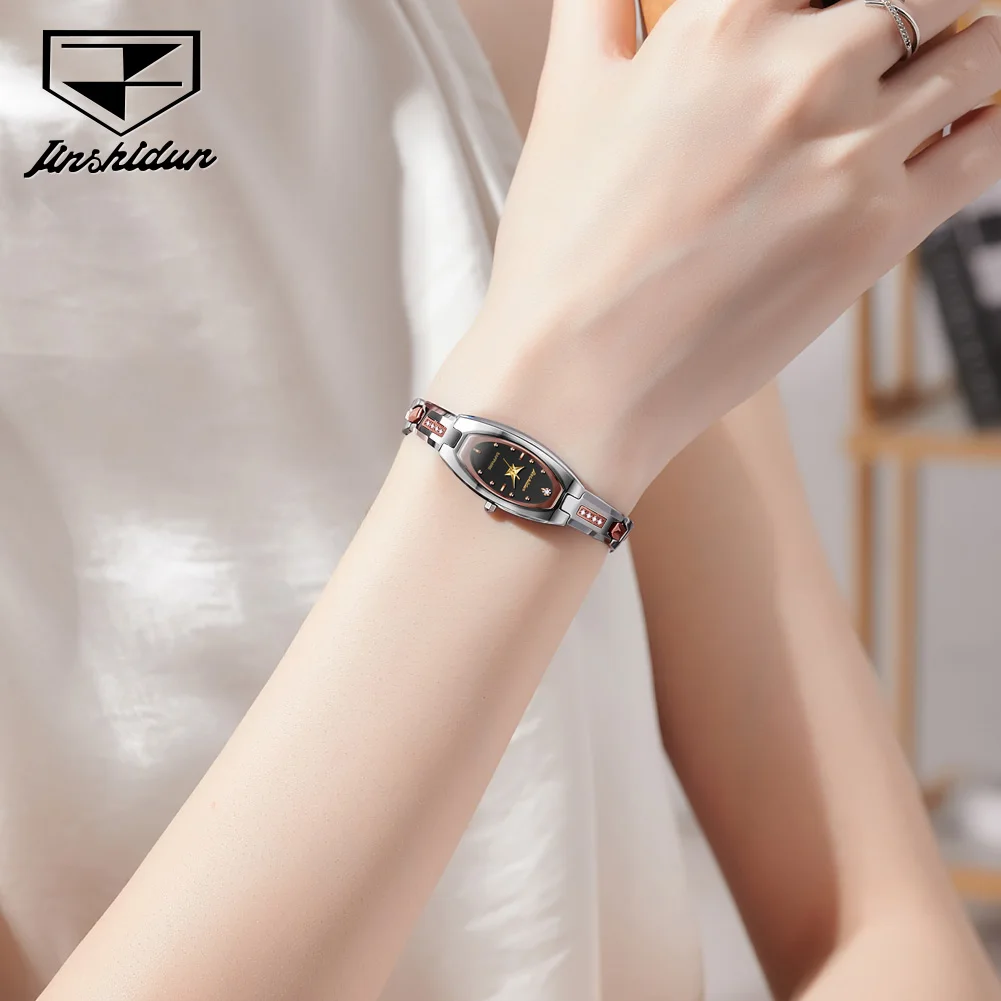 JSDUN 6531 Original Quartz Watch for Women Sapphire Mirror Tungsten Steel High-end Luxury Woman Watch Retro Elegant Ladies Watch