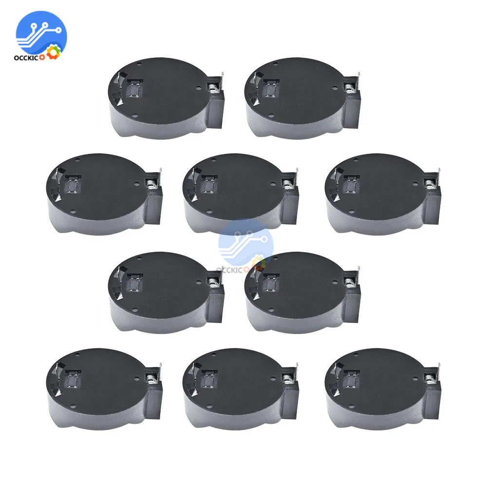 10Pcs CR2025 CR2032 3V Button Coin Cell Battery Socket Holder Case mini battery storage box Black Color