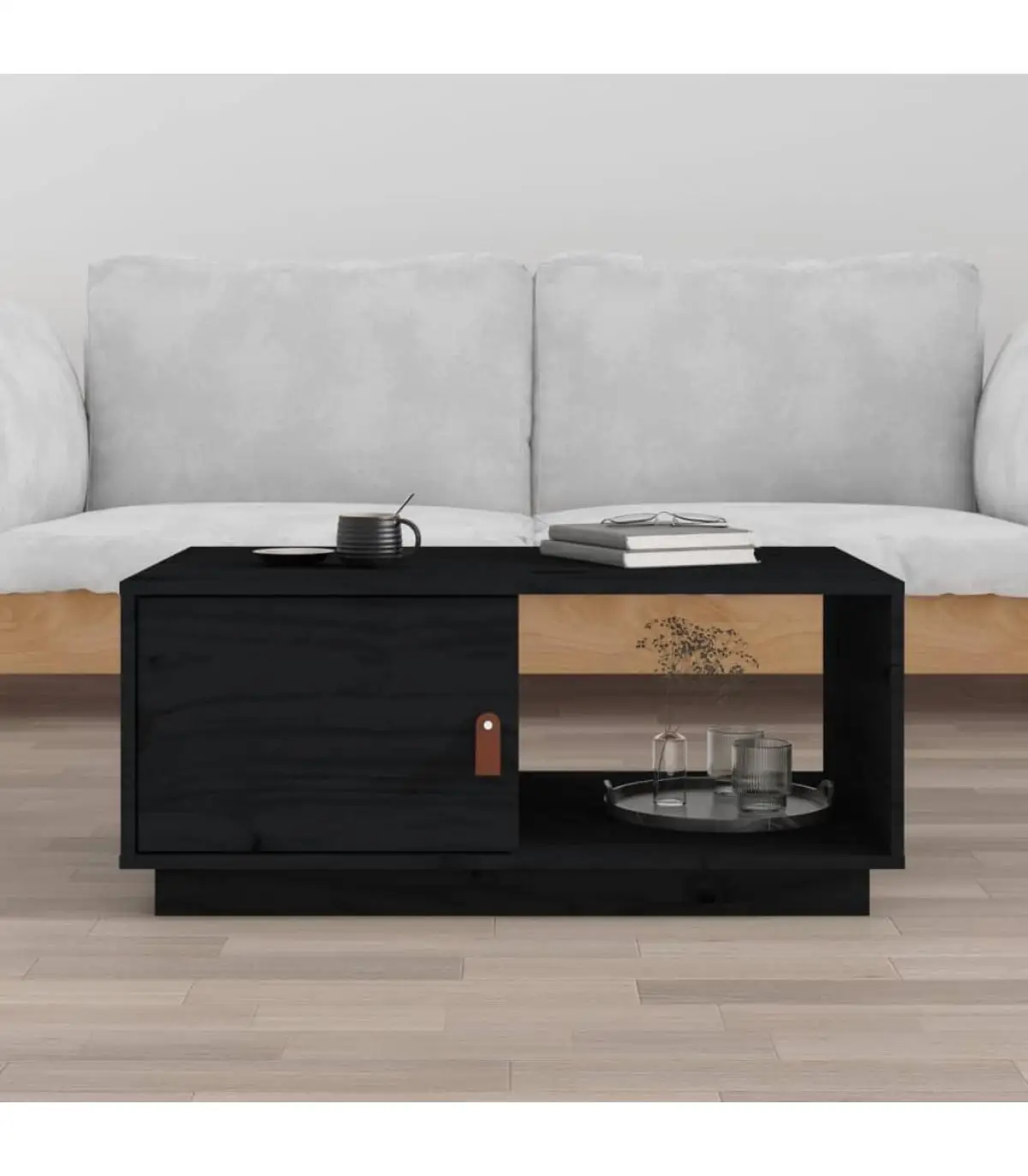 Coffee table Black Pine solid wood coffee table 80x50x35,5 cm