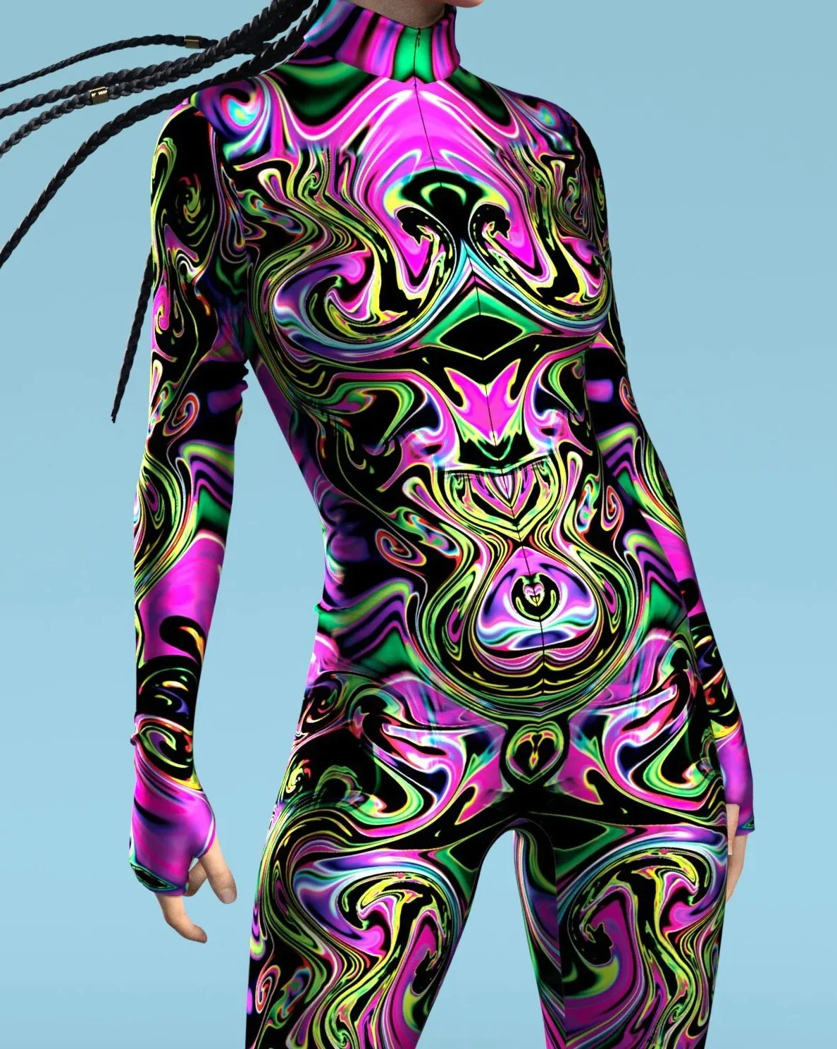 Bunter Regenbogen Abstrakte Geometrie Aerial Yoga Anzug Damen Enger Jumpsuit Karneval Urlaub Party Cosplay Kostüme Ausgefallener Bodysuit – Detail 33
