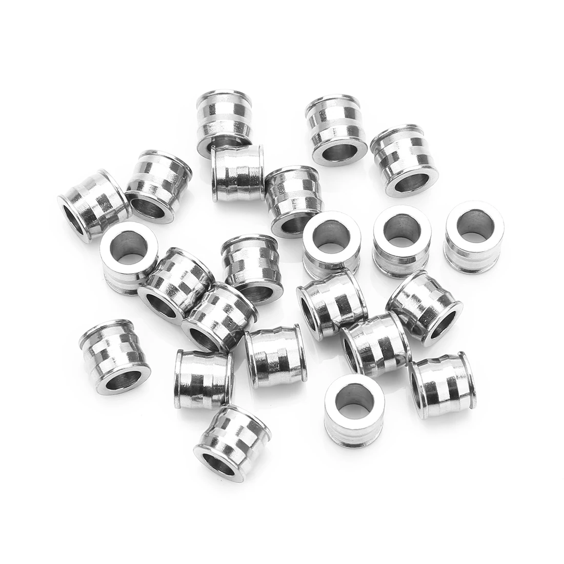 10-50pcs/lot Multi-style Stainless Steel Beads Square Round Big Hole Loose Spacer Bead for Jewelry Making Diy Bracelet Necklace