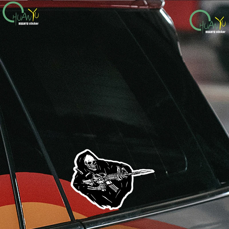 Etiqueta engomada de la bomba de agua del capítulo moral del cráneo de la muerte ventilador militar coche motocicleta parachoques decoración pegatina impermeable reflectante