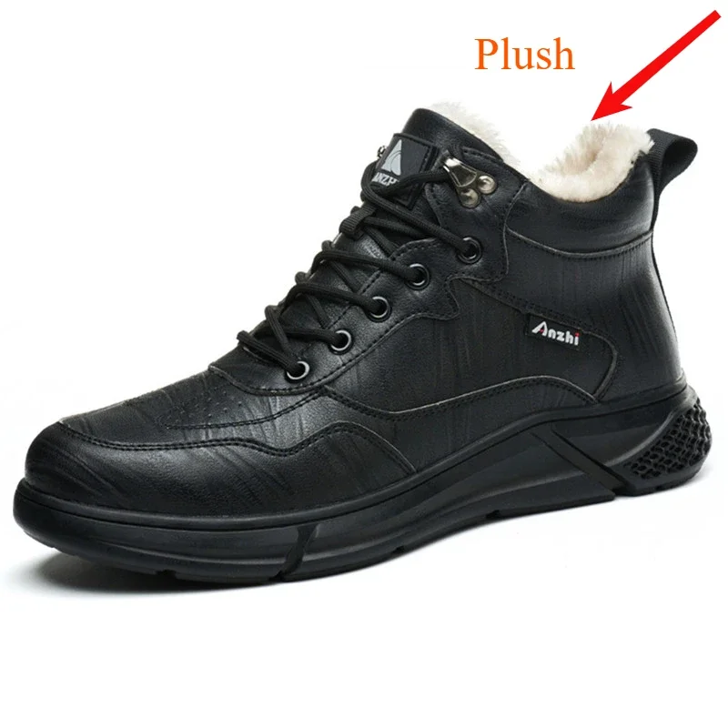 Comfortable safety sneaker for men winter anti-slip boots man construction indestructible black work boots steel nose work shoes