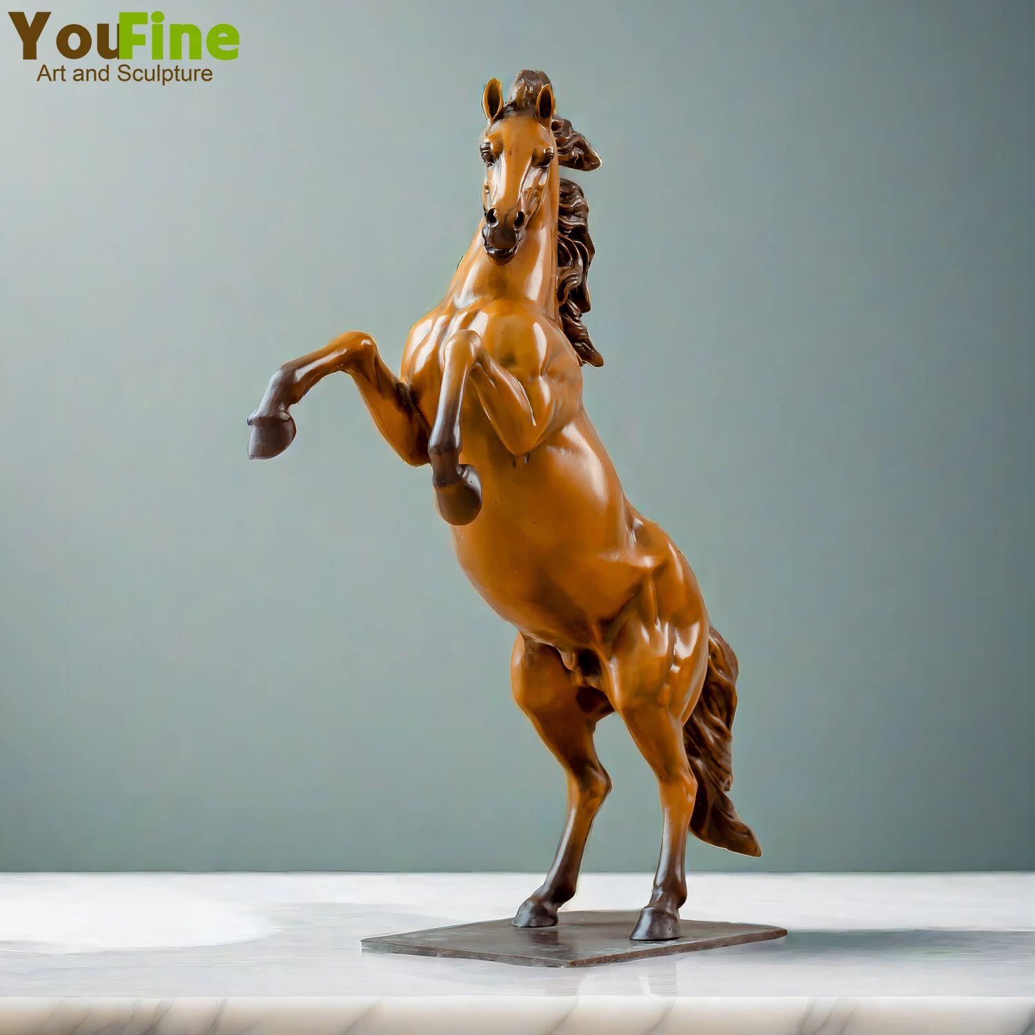 Imagem -03 - Bronze Jumping Cavalo Escultura Estátua Animal Arte Artesanato para Casa e Escritório Decoração Presentes Ornamento