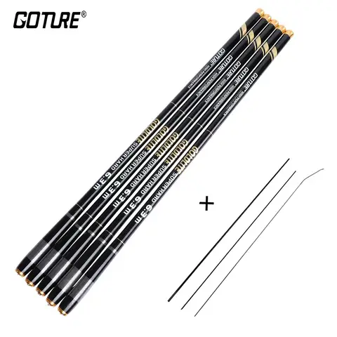 Goture GOLDLITE 텔레스코픽 낚싯대, 탄소 섬유, 초경량 스트림 잉어 낚싯대, 민물 핸드 폴 페스카, 3.6m-7.2m