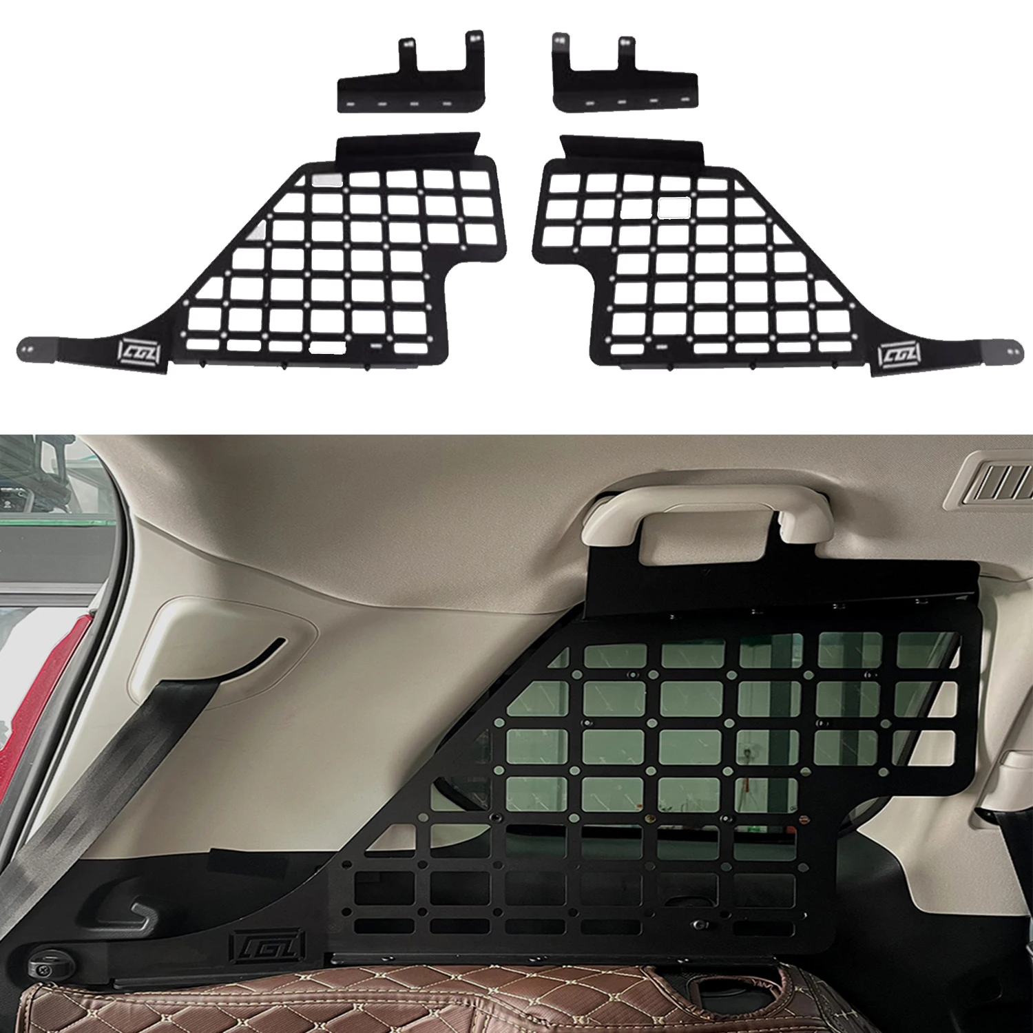 

For Haval H9 2015-2023 7 Seats Rear Cargo Rack Basket Rear Trunk Side Window Molle Panels Luggage Storage Carrier Organizer