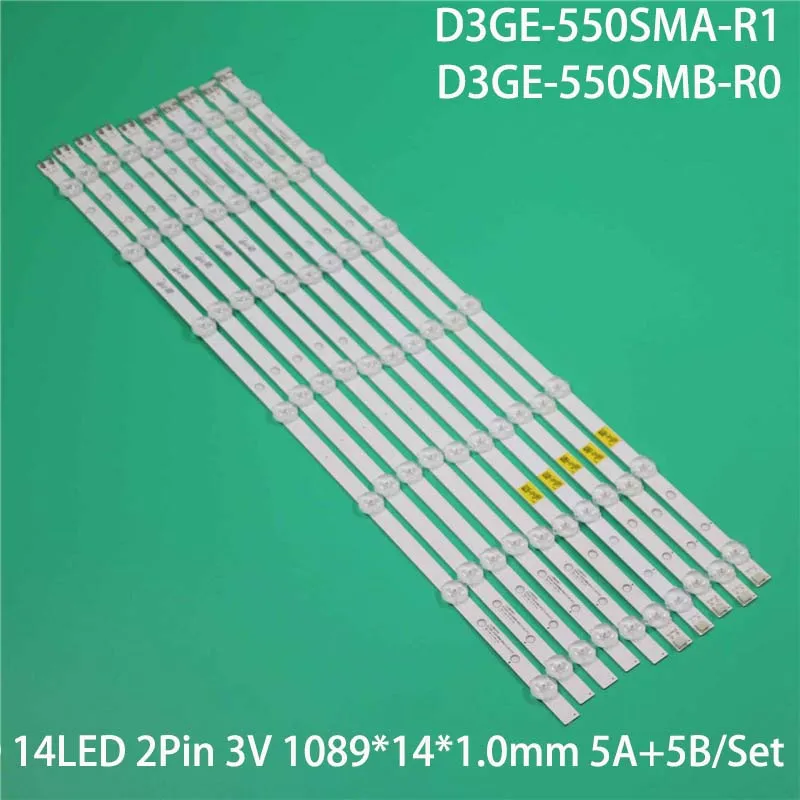 

10PCS LED Backlight Strips For SAMSUNG UE55H6204 LH55EDDPLGC LH55EDDPLGV Bars D3GE-550SMA-R1 D3GE-550SMB-R0 BN96-28772A 28773A