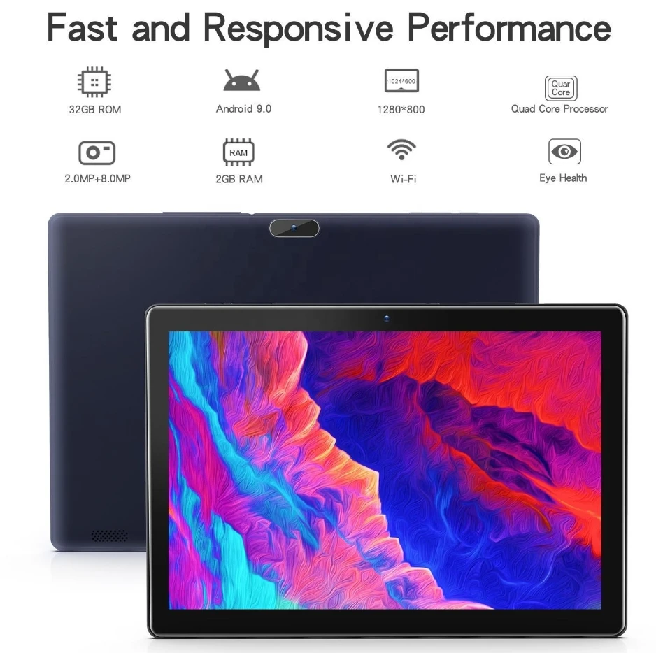 Android 10.1-Inch Smart Tablet with Touchscreen for Student Online Learning The Tablet Supports Multiple Languages