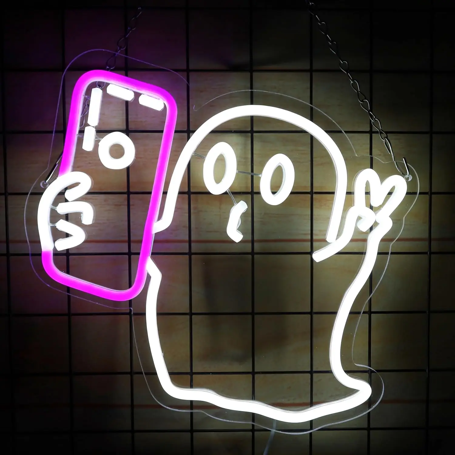 

Неоновая вывеска-призрак, светодиодные неоновые светильники с питанием от USB для украшения стен, бара, мужской пещеры, дома, детской спальни, двора, Хэллоуина, искусственное украшение