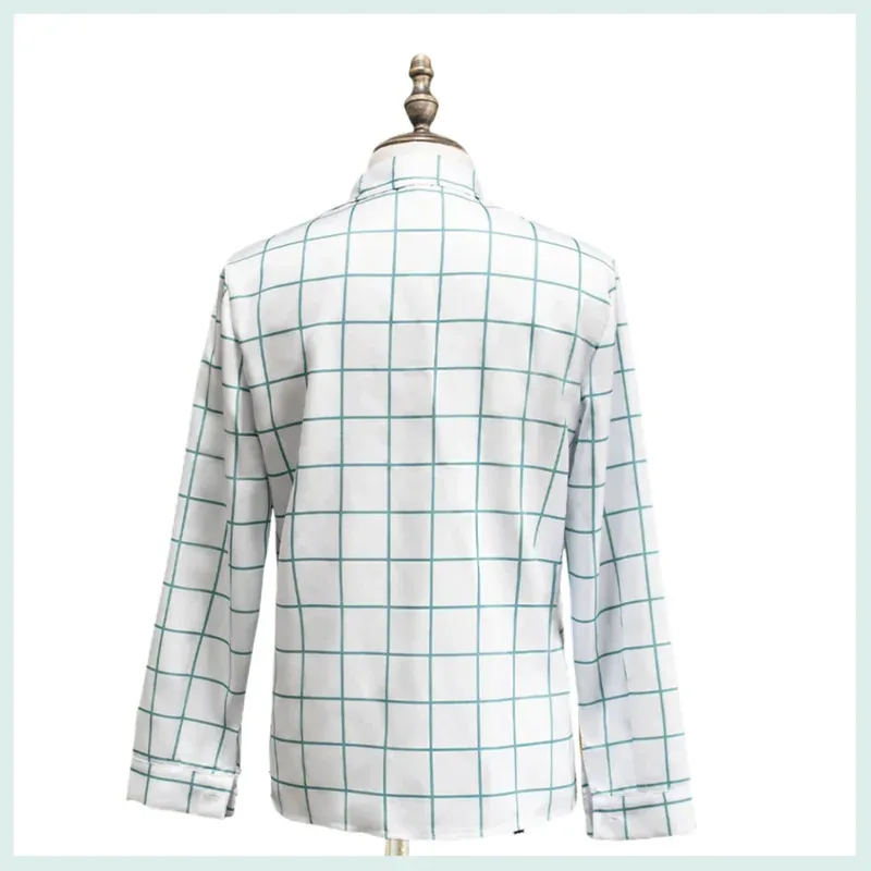 American Movies Saja Boys Cosplay Costume Group Idol Roleplay Dance Outfit Blouse White Grid Top Man Woman Daily Leisure Suits;3