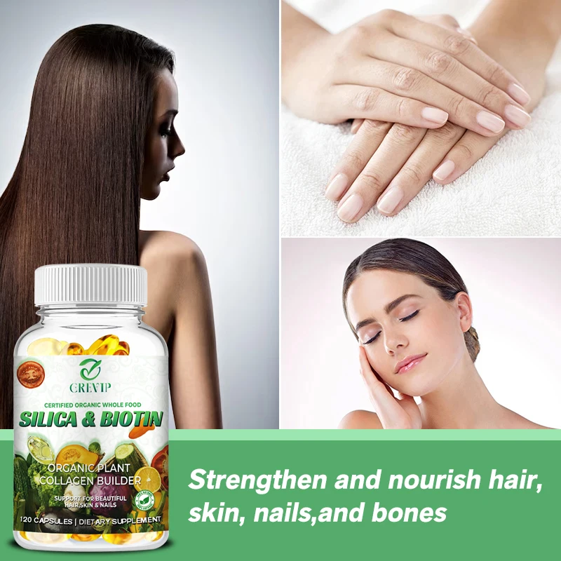 Silica and Biotin Supplement - Helps Enhance Healthy Hair, Skin, Nails - Non-GMO