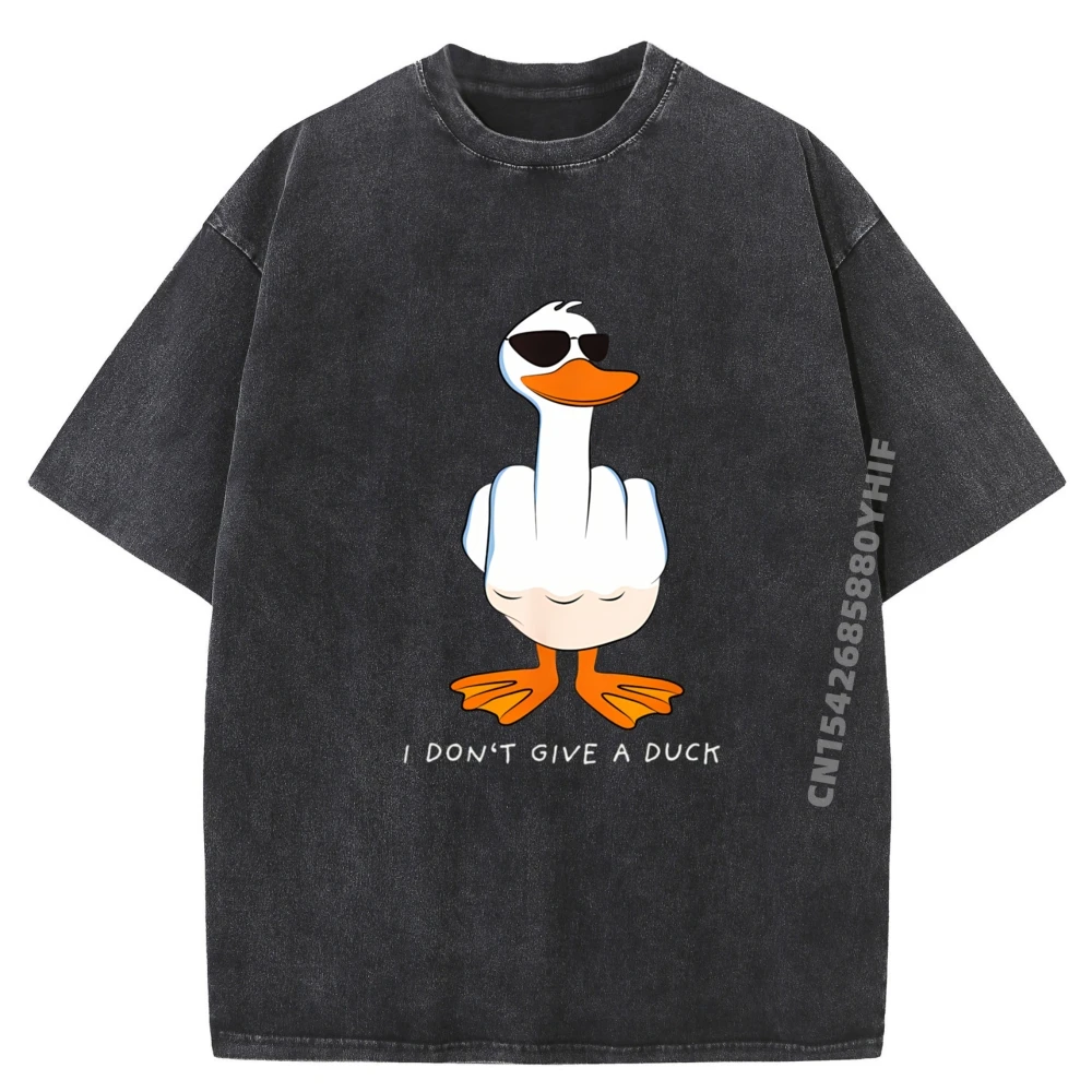 

Newest Washed Shirt I Don T Give A Duck Middle Finger Offensive Rude Duck Camisas Basicas Hombre Mens Designer Clothes Birthday