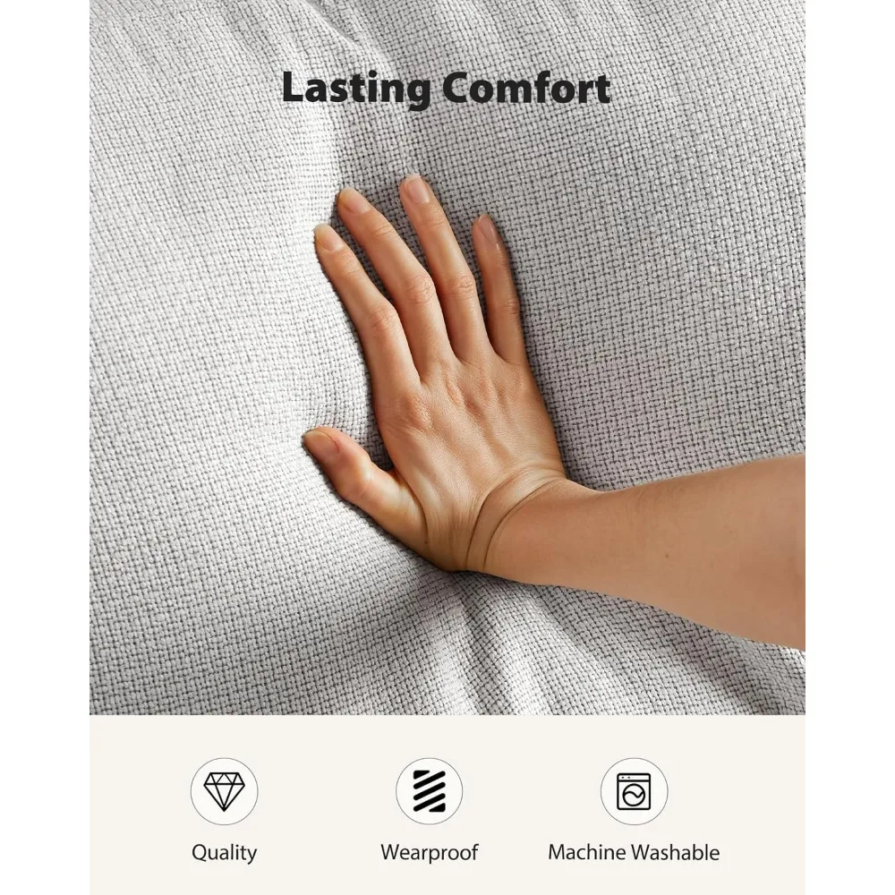 أريكة مريحة مقاس 89 بوصة تتسع لـ 3 أشخاص مع مقاعد عميقة ومساند للذراعين ووسادة سميكة لتجربة فوتون الداعمة