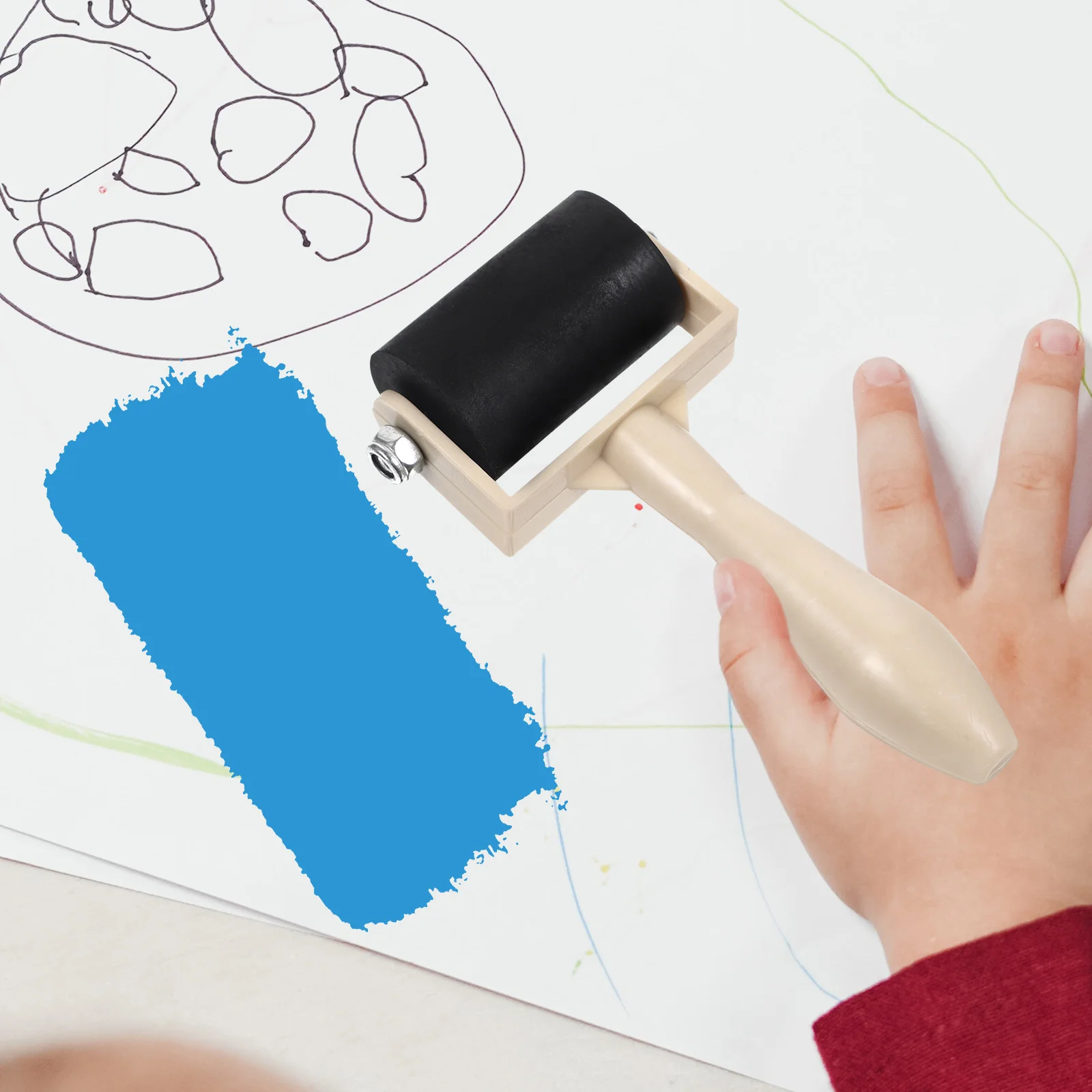 أسطوانة صناعة الطباعة البلاستيكية 5 قطع أداة ختم مطاطية لصياغة أسطوانة تطبيق غراء الحبر #6