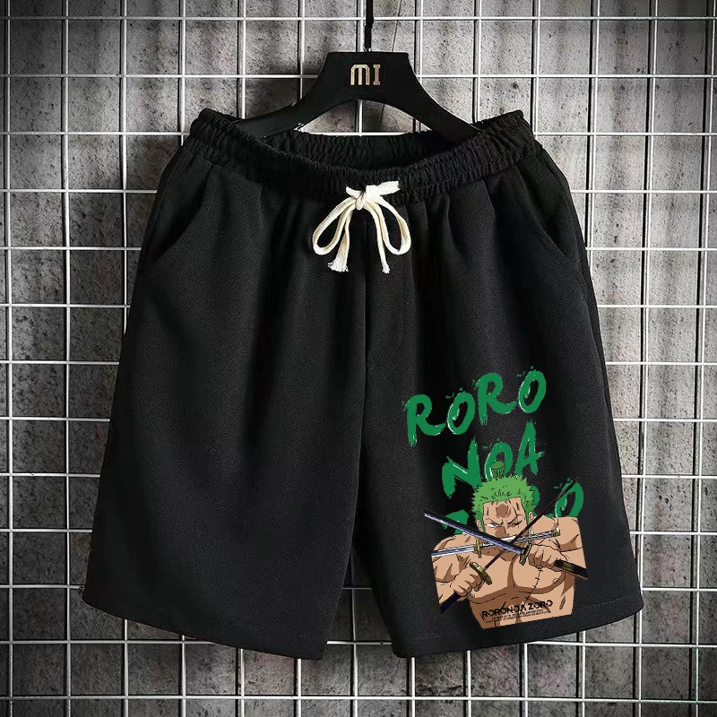 

Классические мужские и женские повседневные шорты японского аниме из чистого хлопка с принтом, трендовые свободные брюки «пять четвертей», спортивные шорты