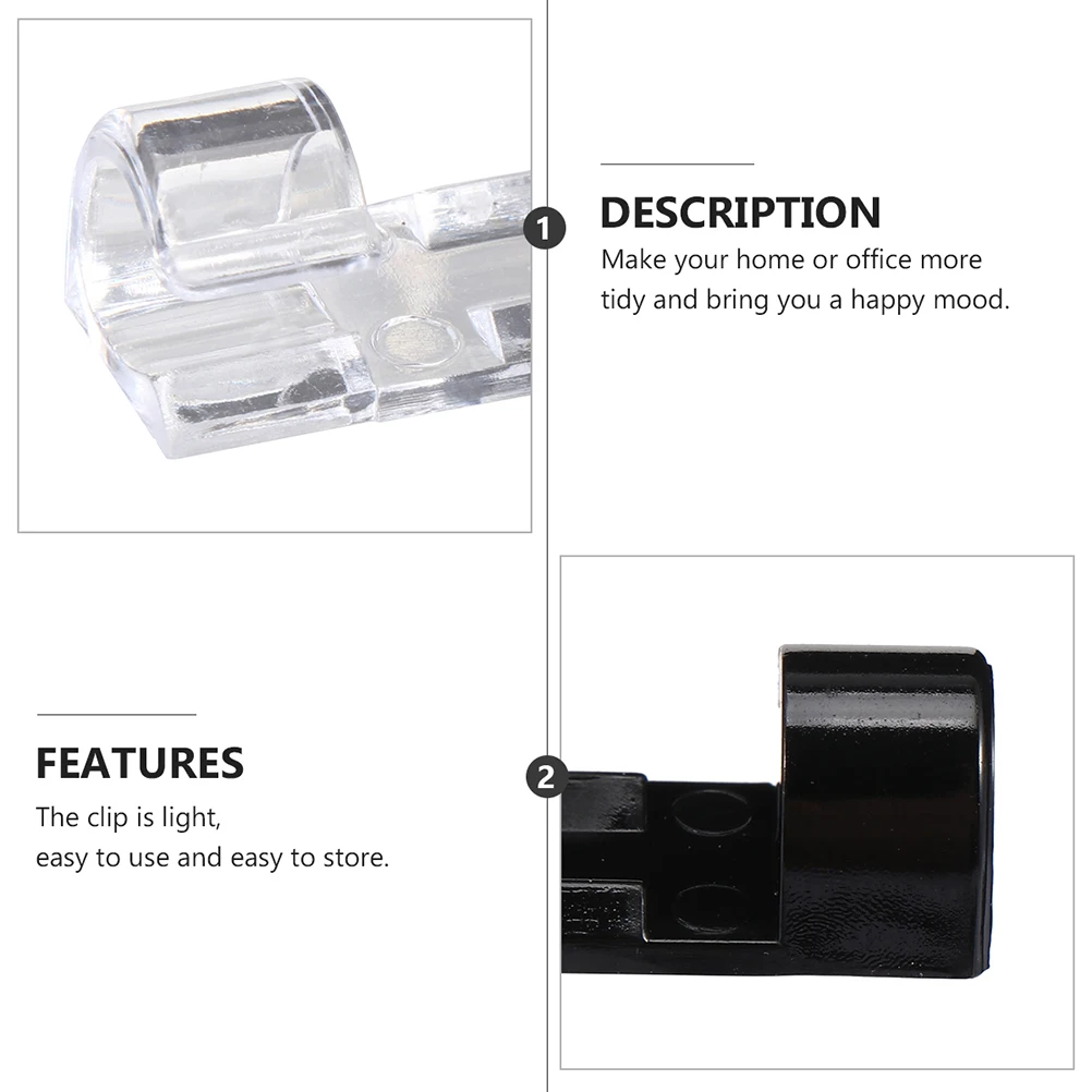 

120 Pcs Desk Cable Management Clip Miss Desktop Accessories Flat Tpr Holder Home Cord Clips