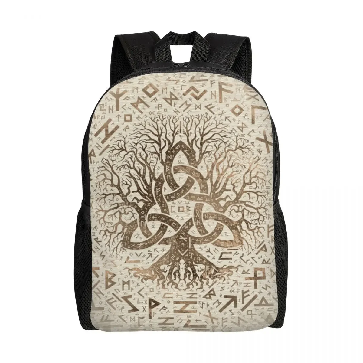 

Tree Of Life Travel Backpack Men Women Student School Bookbag 16 Inch Laptop Rucksack Viking Pattern Print Daypack Yggdrasil Bag