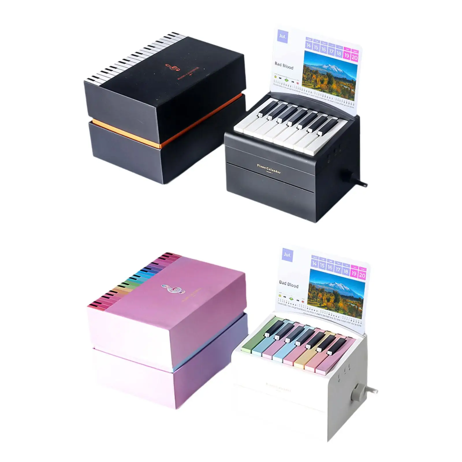 Piano Calendar Mini Piano Calendar, Music Sheets Toy Desk Calendar Gift for Friends Fans