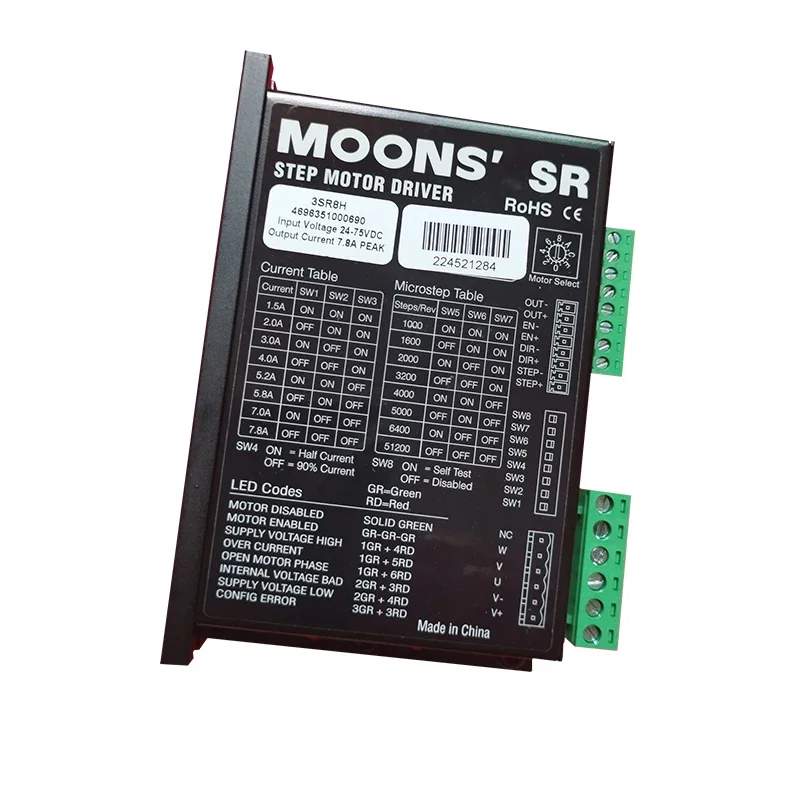 MOONS 3SR 8H 스텝퍼 모터 드라이버, 48vdc 3 상 스테핑 모터 컨트롤러