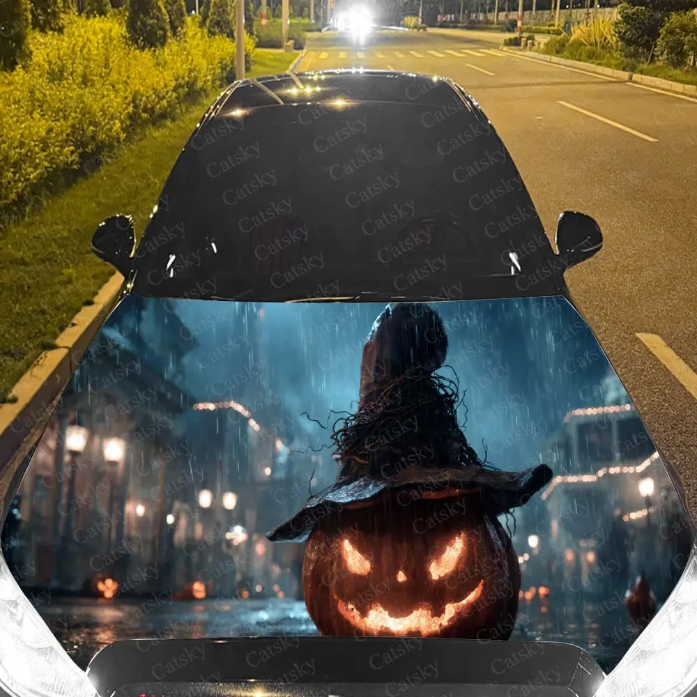 

Dreamy Pumpkin Car Hood Stickers - Self-Adhesive, Waterproof and Durable Vinyl Wrap, Decorate And Protect Your Car - The Gift Fo