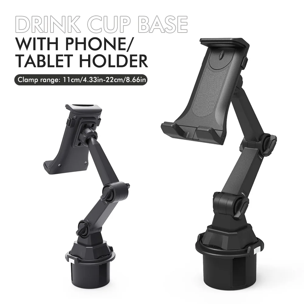 سيارة شرب كأس قاعدة سيارة داخل كوب ماء حامل هاتف محمول اللوحي العالمي طويل مشترك حامل السيارة 360 ° ذراع قابل للتعديل للتدوير #1