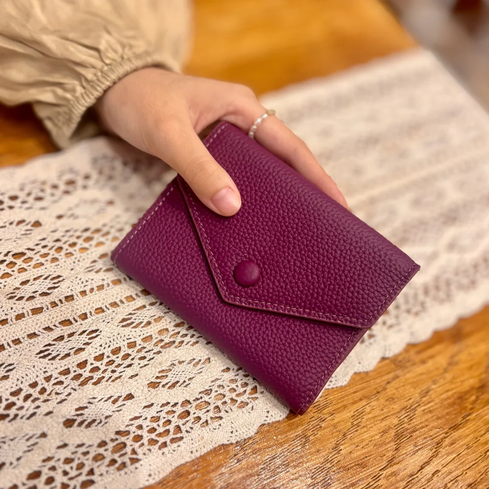 ALA Rising|L2420 Togo Leather Solid Wallet Ladies Ultra-thin 2023 Multi-functional Card Bag