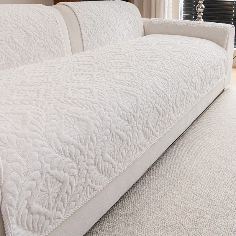 2026 New High-end Sofa Cushion Four-season Universal Straight Row One-piece Seat Cushion for Livingroom Solid Color Non-slip