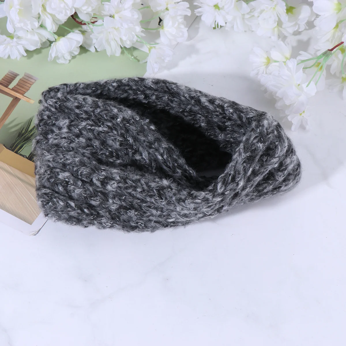 

1Pcs Woolen Headband Wide Rim Black Warm Winter Hair Hoop Fashion Headdress Daily Party for Women Girls