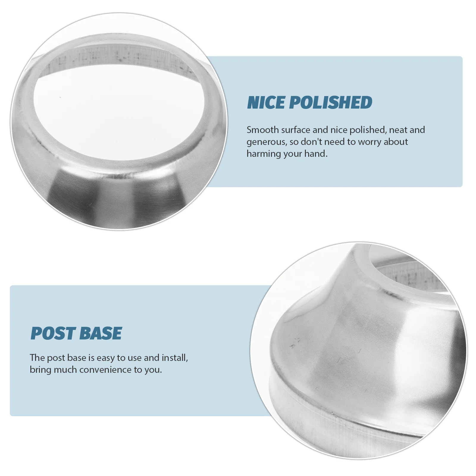 

6Pcs Round Stainless Steel Railing Post Base Floor Flange Metal Post Sleeve Skirt Bracket Trim Anchor for Deck Fence Railing