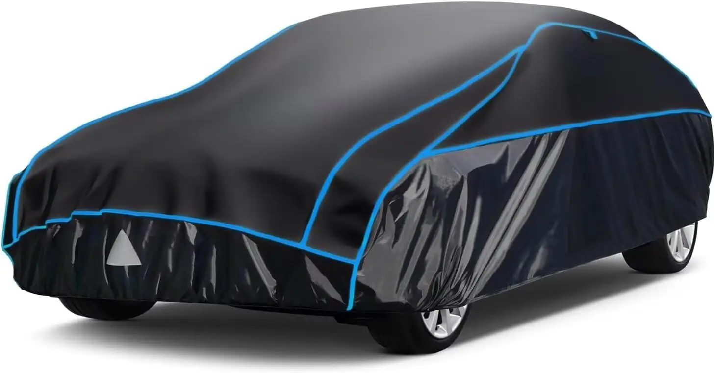 

Thick Multi-Layered EVA Hail Proof Car Cover, Waterproof All Weather Protection for Sedan/Coupe 186-193 inch