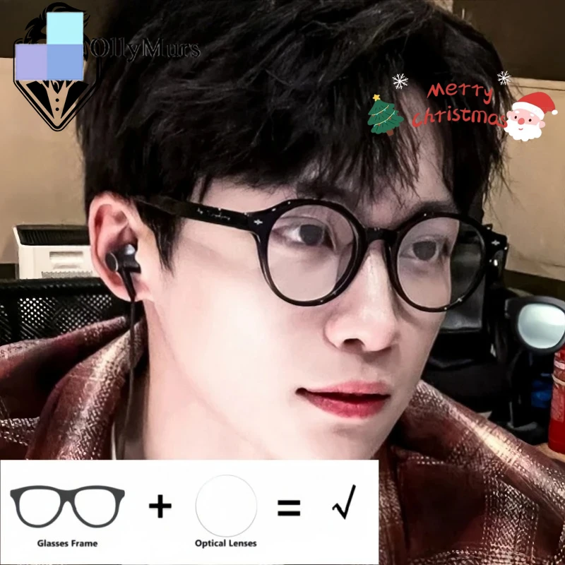 

KIZN мужские и женские ретро круглые оптические очки по рецепту, прогрессивные большие антибликовые очки для близорукости и дальнозоркости